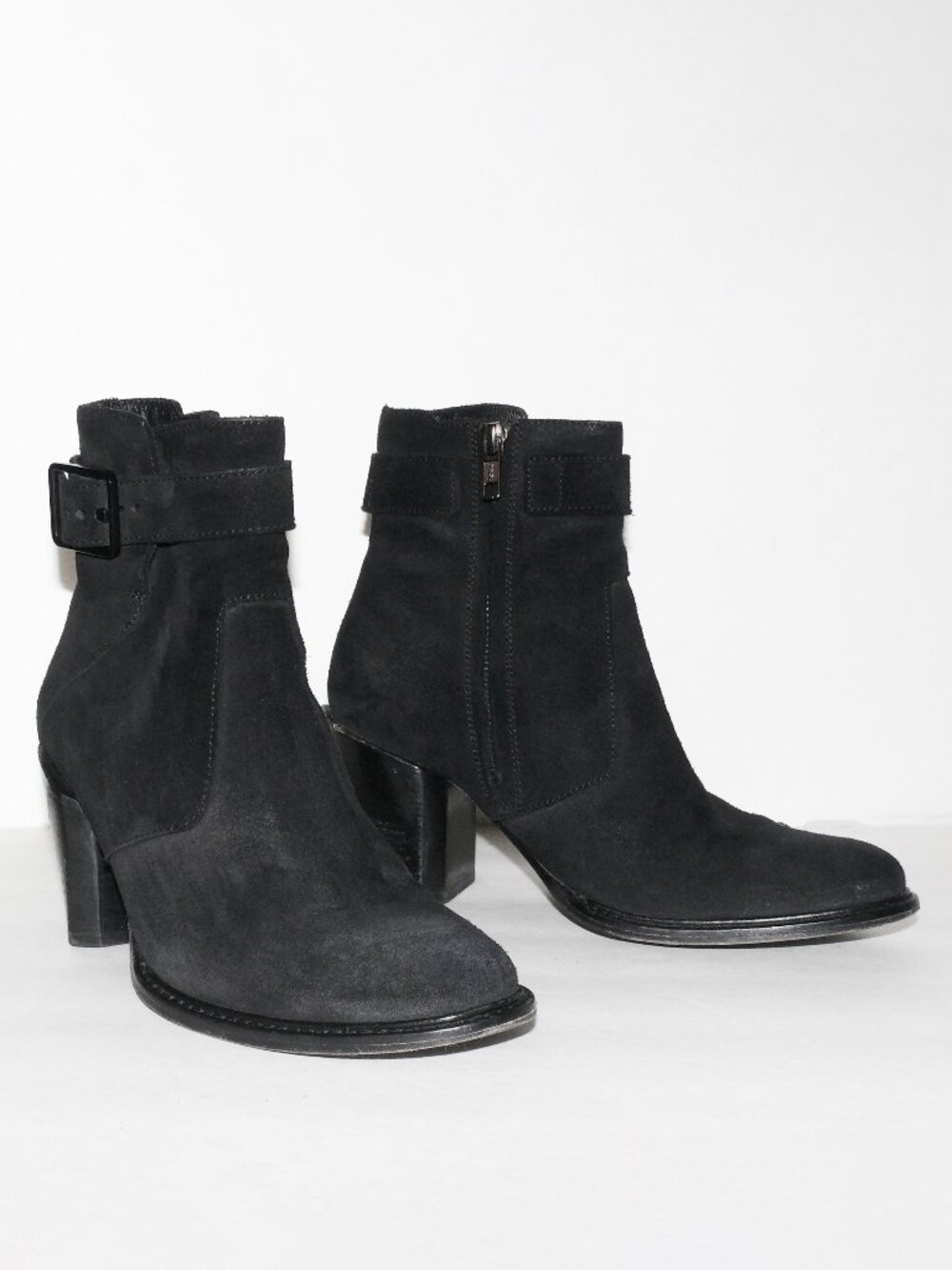 HELMUT LANG BLACK SUEDE ANKLE BOOTS SZ 38 EU / SZ 8 US GOOD CONDITION